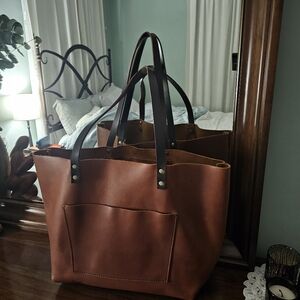 Portland Leather Oversized Tote Bag - Honey